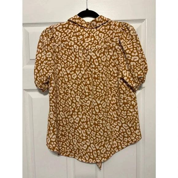 Women's Nine West Blouse, Size M, Brown Leopard Print - Picture 2 of 3